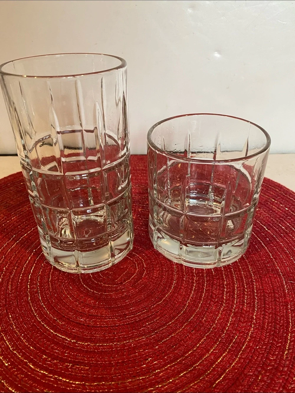 Vintage Anchor Hocking Tartan/Manchester Pattern, Set of 2 Glasses
